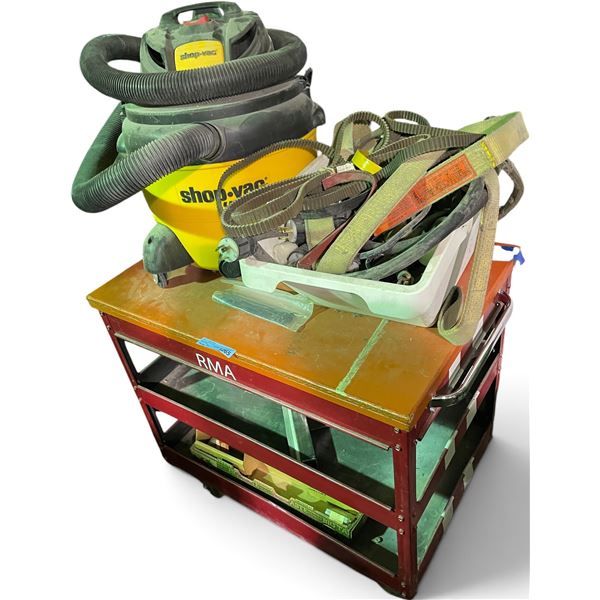 Multi-Tier Steel Tools Rolling Cart & Contents - cinldues Shop-vac, CAbles & More