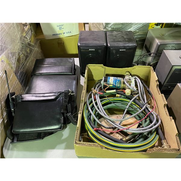 Large Group of Vintage Electronics & Speakers - includes Radio & tube parts, Transmitter & More