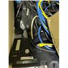 Image 3 : Crate full of misc. Electronics & Cables - includes New wall Light & More