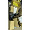 Image 4 : Crate full of misc. Electronics & Cables - includes New wall Light & More