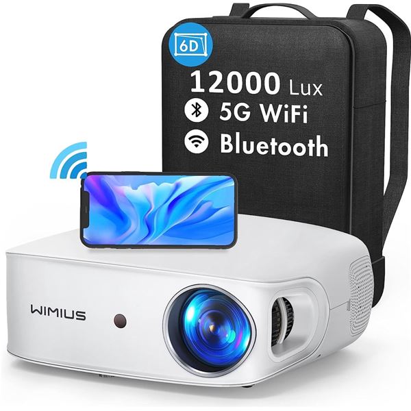 WiMiUS 5G WiFi Bluetooth K1 Projector - Open Box Return (Tested)