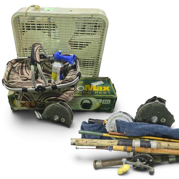 Group of  Assorted Items - Including Fishing Rods, Gun Stand etc