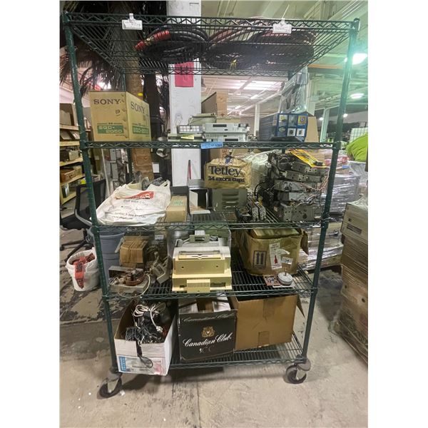 Shelf Lot - Includes Vintage Electronics, Hoses, wires etc