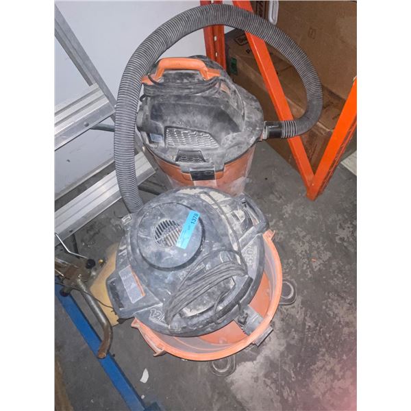 Group of 2 Industrial Ridgid Vacuum Cleaners