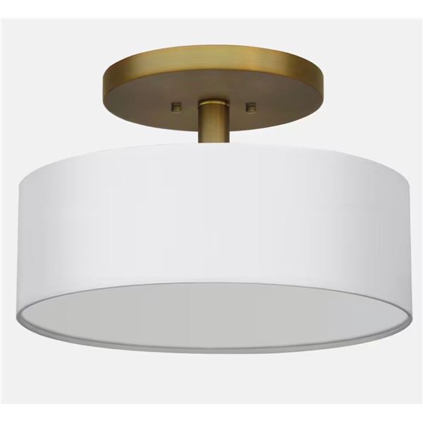 Group of 4 - BNIB Whitfield Lighting 3-Light White Drum Shade Gold Semi Flush Light - RV: $142 (SF16