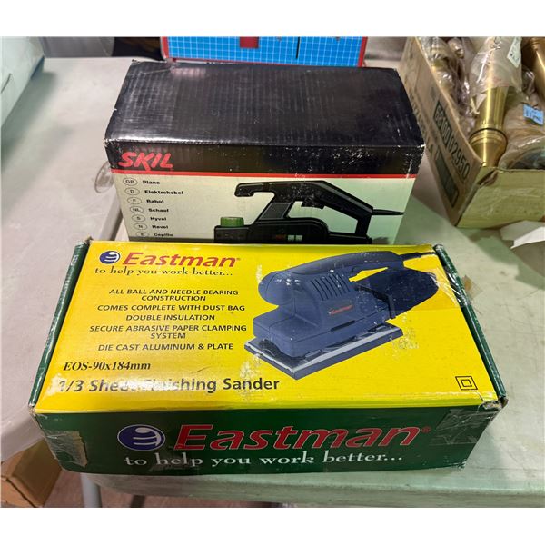 Group of 2 new in box Skil Planner-82mm & Eastman 1/3 Sheet Sander