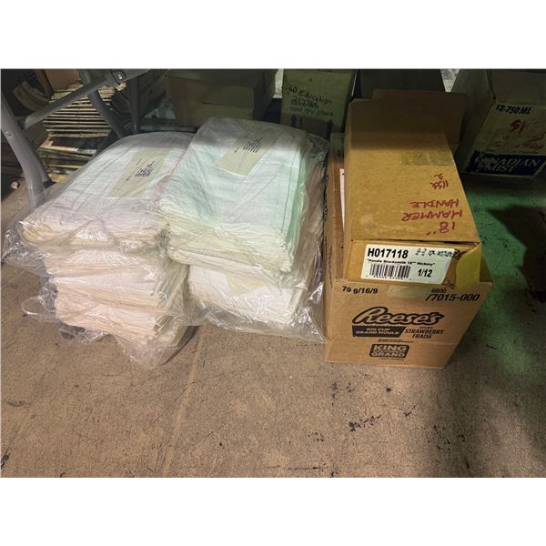 Group of white cotton towel-16"x18" & 18" Hammer Handle