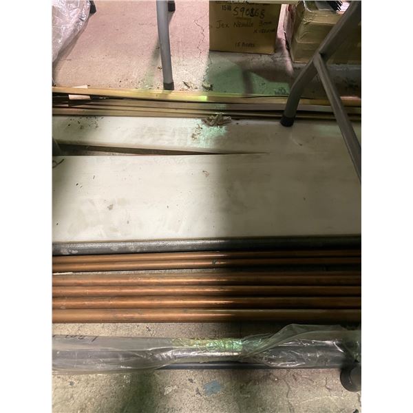 Group of copper and bronze pipes
