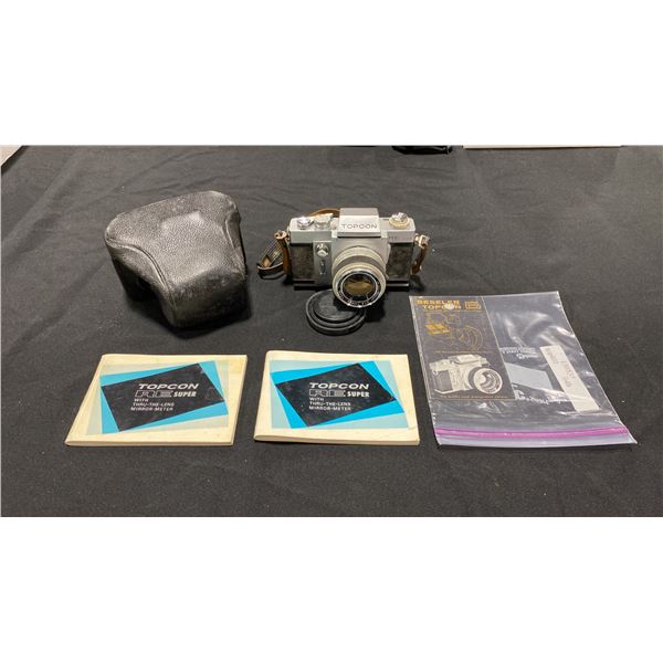 TOPCON RE SUPER WITH THRU-THE-LENS MIRROR-METER 35MM FILM CAMERA (CHROME BODY)