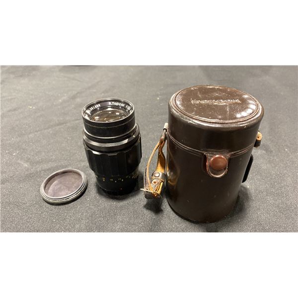 R TOPCOR 35MM F=13.5CM CAMERA LENS WITH CASE