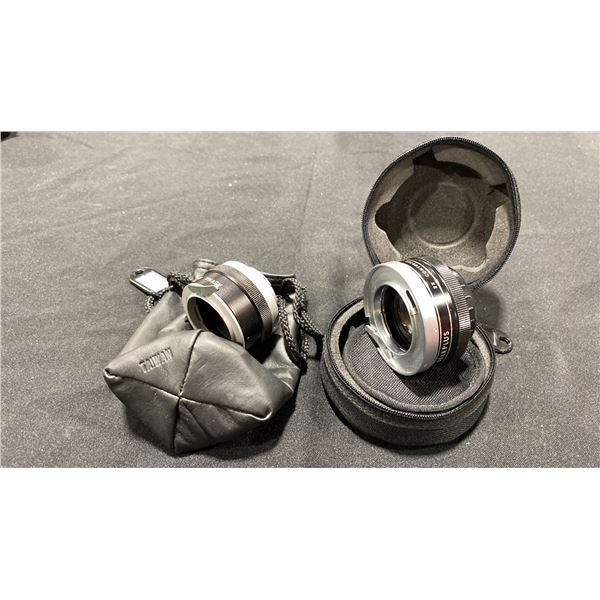 TOPCON 2X TELECONVERTER WITH CASE AND TOPCOR 3X TELECONVERTER WITH SOFT LEATHER CASE