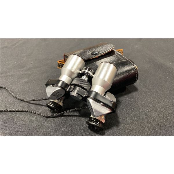 TOA OPTIC CO. COMET COATED LENS 8 X 20/FIELD 6.5 DEGREE BINOCULARS WITH CASE (CHROME & BLACK)