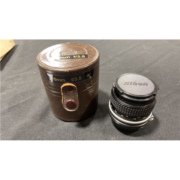 NIKON NIKKOR 28MM 1:3.5 LENS WITH CASE
