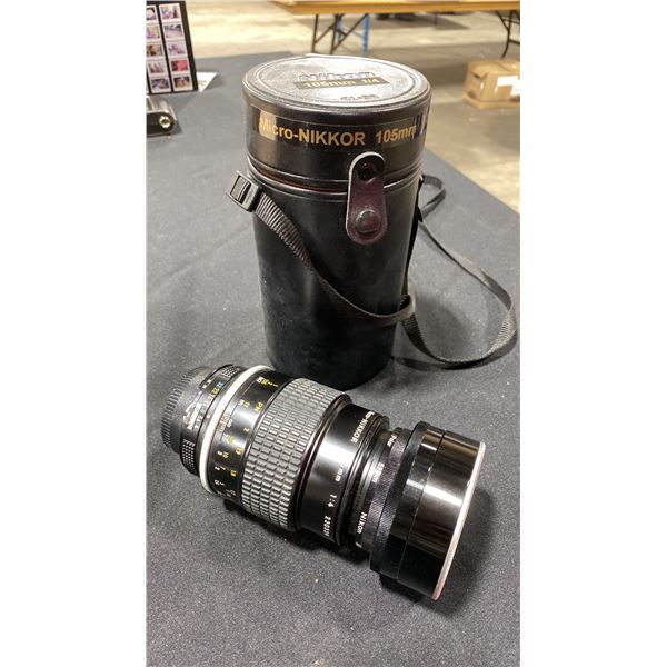 NIKON MICRO-NIKKOR 105MM F/4 LENS WITH CASE