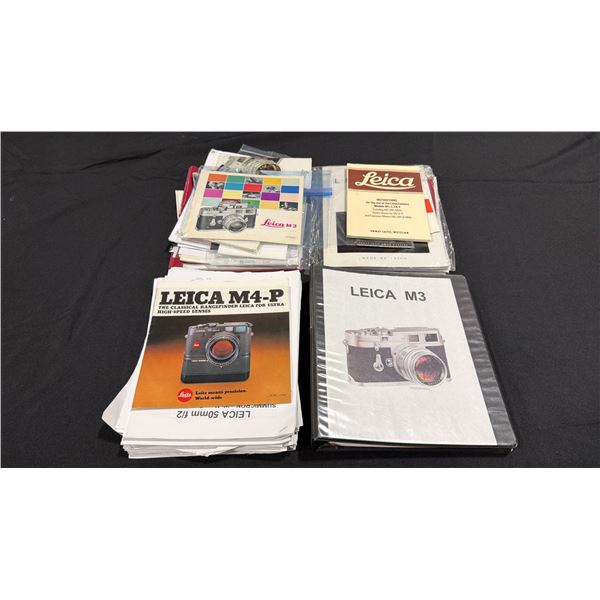 BOX OF LEICA CAMERA BOOKLETS/BROCHURES/MANUALS AND MORE