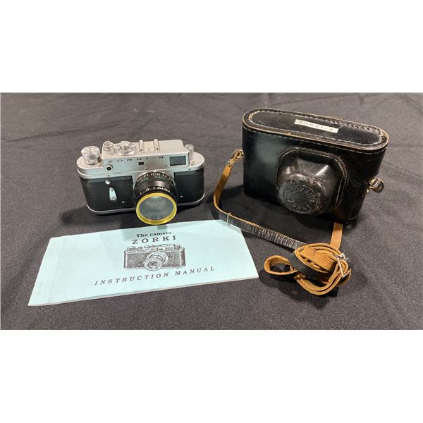 ZORKI - 4 (MADE IN USSR) 35MM FILM CAMERA WITH JUPITER-8  2/50MM LENS AND CASE