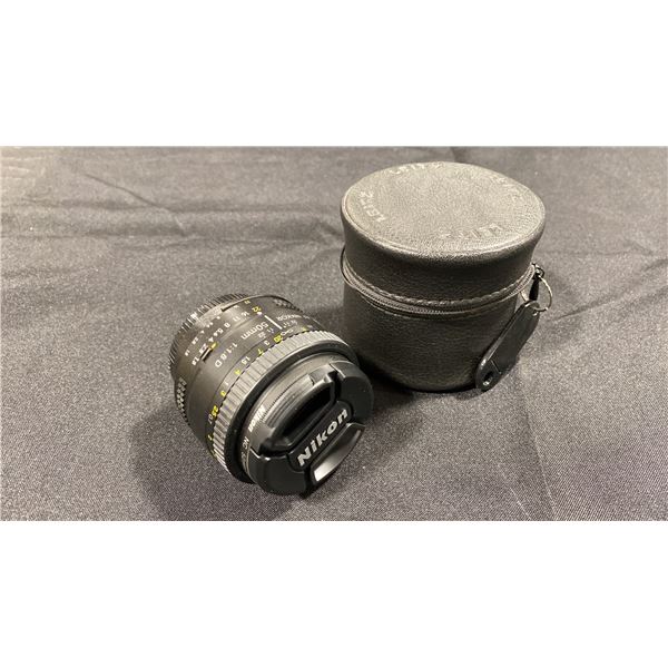 NIKON AF NIKOR 50MM 1:1.8D LENS WITH CASE *FITS NIKON F4 CAMERA*