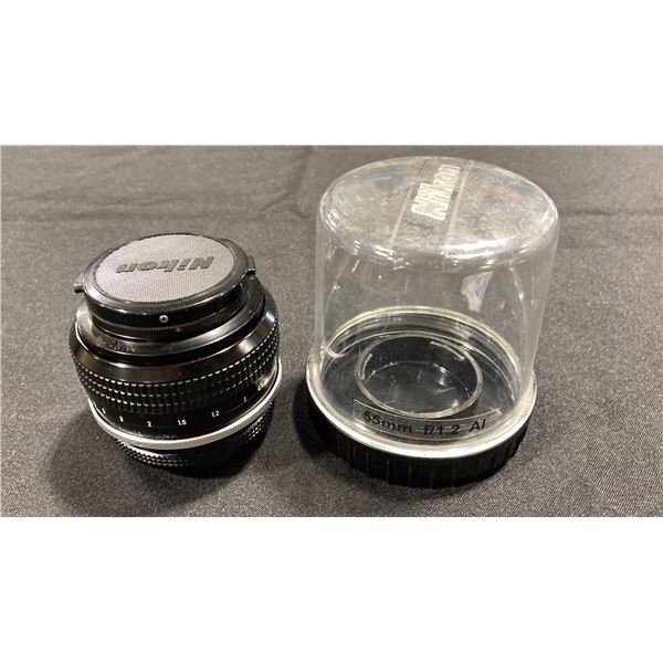 NIKON NIKKOR 55MM F/1.2 AI LENS WITH CASE