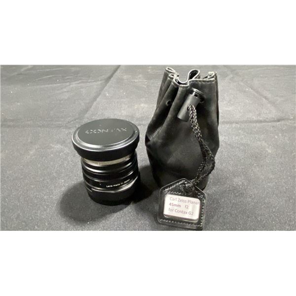 CARL ZEISS PLANAR 45MM  F2 LENS WITH SOFT CASE *FITS CONTAX G2 CAMERA*