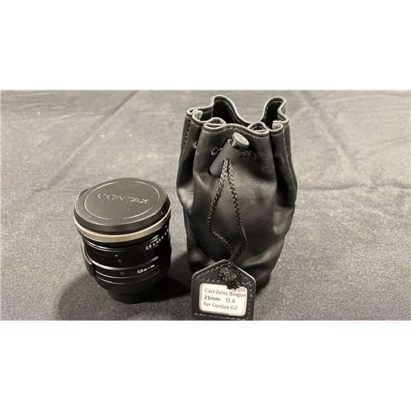 CARL ZEISS BIOGON 21MM  F2.8 LENS WITH SOFT CASE *FITS CONTAX G2 CAMERA*