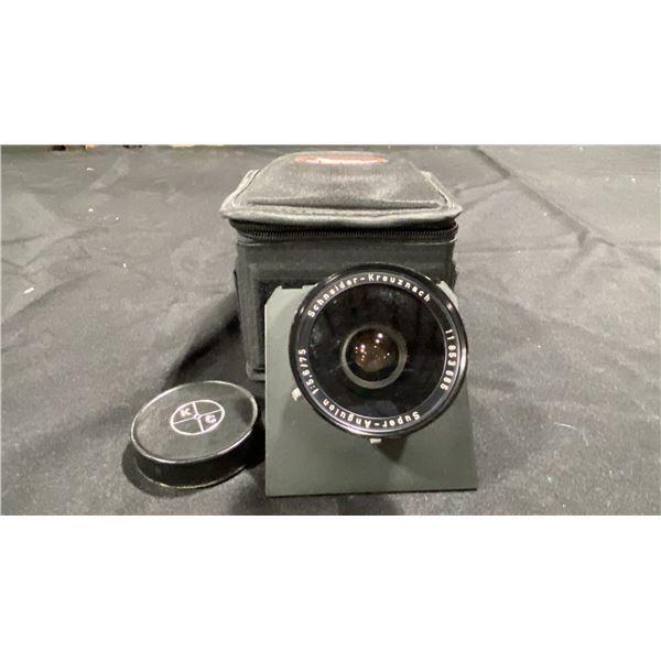 SCHNEIDER SUPER-ANGULON 75MM TACHIHARA LENS IN CASE