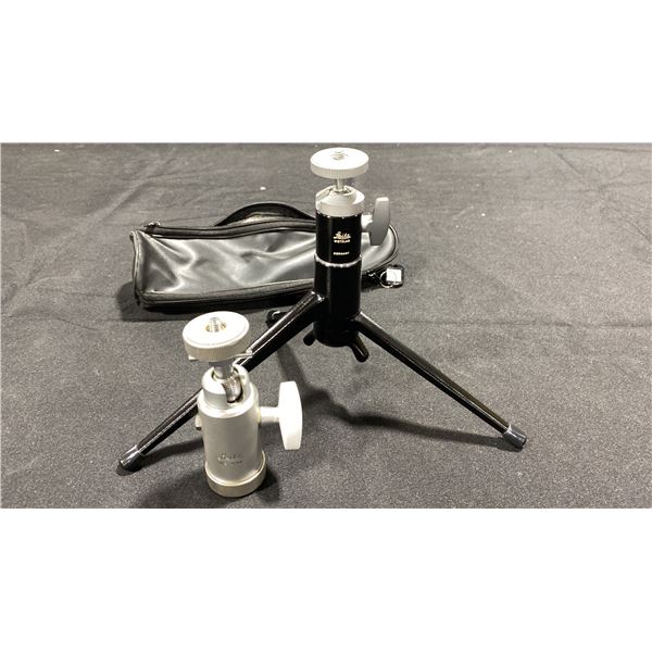 LEITZ WETZLAR TABLETOP MINI TRIPOD, LEITZ WETZLAR BALL HEAD TRIPOD ATTACHMENT & BAG