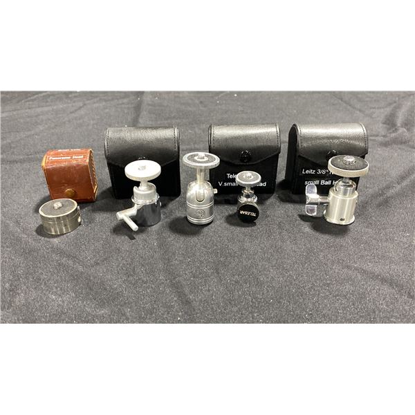LEITZ 3/8" NO.14104 SMALL BALL HEAD, TELESAR 1/4" V.SMALL BALL HEAD, SCHIANSKY 360 MINI TRIPOD BALL