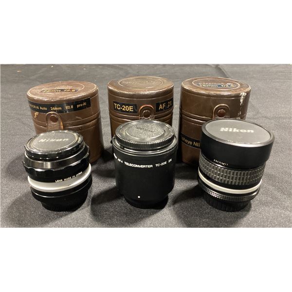 NIKON NIKKOR-N AUTO 24MM F/2.8 MANUAL FOCUS WIDE ANGLE PRIME LENS, NIKKOR FISHEYE 16MM F/2.8 AI