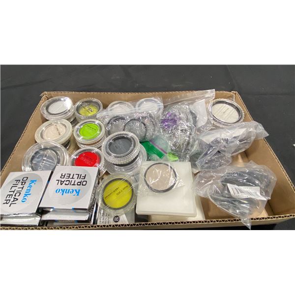BOX OF NIKON & ASSORTED CAMERA FILTERS