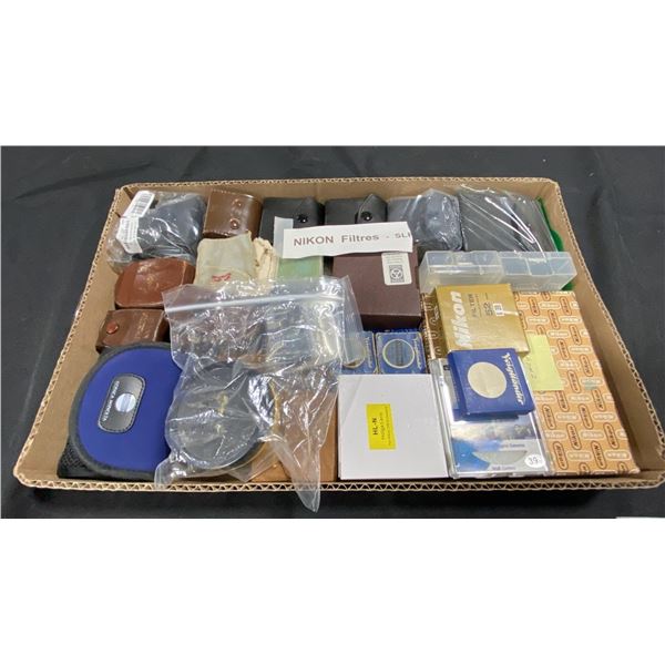 BOX OF CASES, FILTERS & MORE