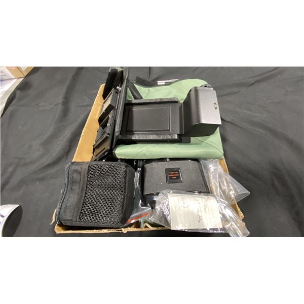 BOX OF POLAROID FILM HOLDERS & PARTS