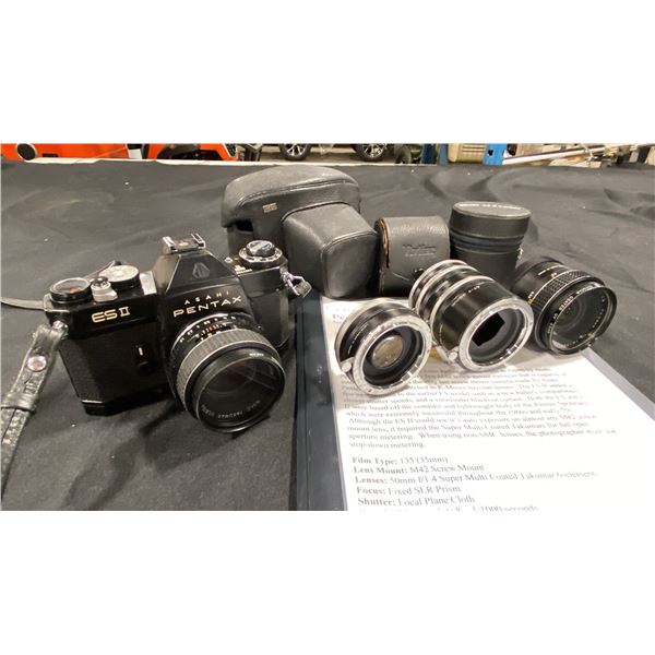 ASAHI PENTAX ESII 35MM APERTURE PRIORITY ELECTRONIC SLR CAMERA WITH SMC TAKUMAR 1:1.8/55 LENS,