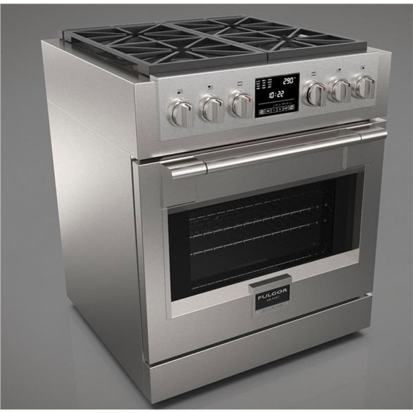 BNIB - Fulgor 30" Freestanding Gas Range Stainless Burners, RV: $7,839 - Model F6PDF304S1