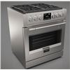 Image 1 : BNIB - Fulgor 30" Freestanding Pro Dual Fuel Range Stainless Burners, RV: $7,839 - Model F6PDF304S1