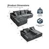 Image 5 : NIB Boneless Cloud Modular Sectional Sofa Left Facing Chaise Free - Grey - Approx: 55.1"D x 90.6"W x