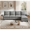 Image 1 : NIB Gray Comfy Cloud Couch Large Sofa for Living Room w/ Ottoman - SKU: USACOPN1087760-2