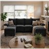 Image 1 : NIB Black Comfy Cloud Couch Large Sofa for Living Room w/ 2 Ottomans - SKU: USACOPN1087759-1