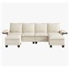 Image 3 : NIB White Comfy Cloud Couch Large Sofa for Living Room w/ 2 Ottomans - SKU: USACOPN1087759-3 -
