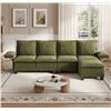 Image 1 : Green Comfy Cloud Couch Large Sofa for Living Room w/ Ottoman - SKU: USACOPN1087760-4