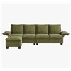 Image 4 : Green Comfy Cloud Couch Large Sofa for Living Room w/ Ottoman - SKU: USACOPN1087760-4