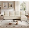 Image 1 : White Comfy Cloud Couch Large Sofa for Living Room w/ Ottoman - SKU: USACOPN1087760-3