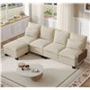 Image 2 : White Comfy Cloud Couch Large Sofa for Living Room w/ Ottoman - SKU: USACOPN1087760-3