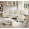 Image 3 : White Comfy Cloud Couch Large Sofa for Living Room w/ Ottoman - SKU: USACOPN1087760-3