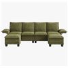 Image 3 : Green Comfy Cloud Couch Large Sofa for Living Room w/ 2 Ottomans - SKU: USACOPN1087759-4