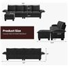 Image 3 : Black Comfy Cloud Couch Large Sofa for Living Room w/ Ottoman - SKU: USACOPN1087760-1