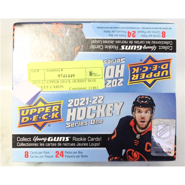 2021-22 UPPER DECK HOBBY BOX HOCKEY CARDS
