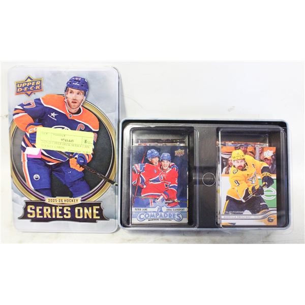 2025-26 UPPER DECK SERIES 1 TIN HOCKEY CARDS