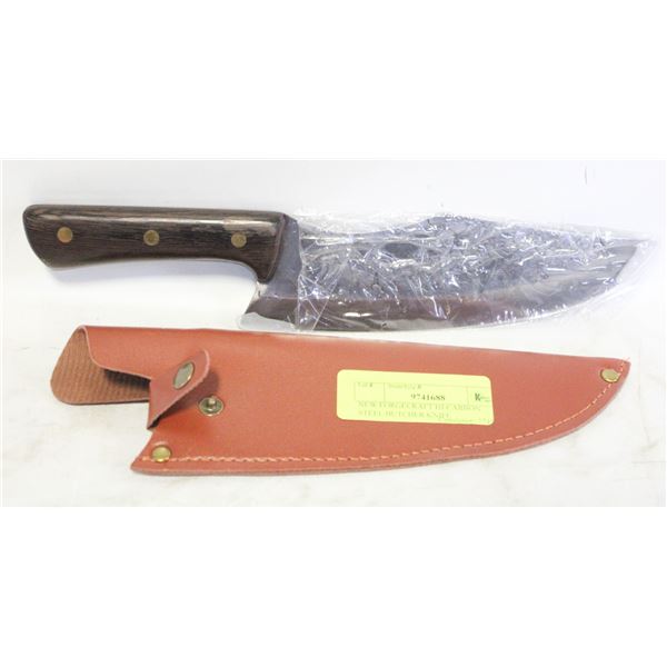 NEW FORGECRAFT HI-CARBON STEEL BUTCHER KNIFE