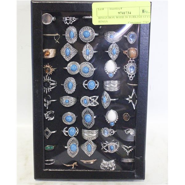 RINGS BOX WITH 50 TURKISH STYLE RINGS