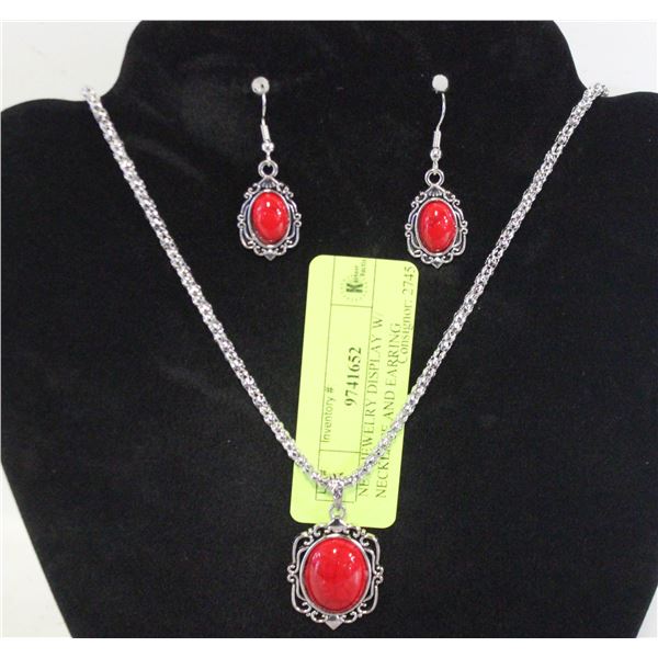 NEW JEWELRY DISPLAY W/ NECKLACE AND EARRING